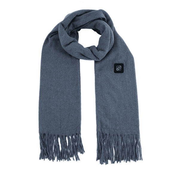 Duoif Winter Scarf for Women Faux Heating Scarf Solid Color Heating Scarf Men and Women New Heating Scarf (Charging Not Included) Scarf for Men Grey