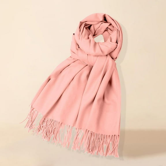 Duoif Winter Scarf for Women Fleece Solid Color Imitation Scarf Versatile Fleece Scarf Warm Shawl Scarf for Men Gold