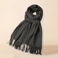 thumbnail image 1 of Duoif Winter Scarf for Women Fleece Solid Color Imitation Scarf Versatile Fleece Scarf Warm Shawl Scarf for Men Grey, 1 of 3