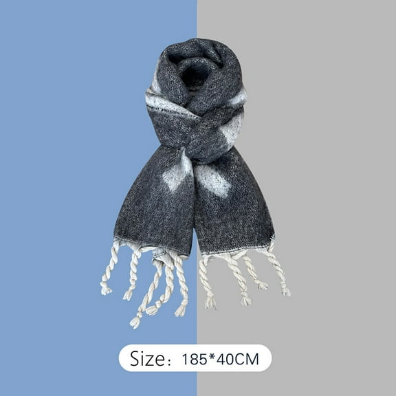 Duoif Winter Scarf for Women, Women's Outdoor Fashion Casual Versatile Atmosphere Warm Winter Scarf for Men Dark Gray