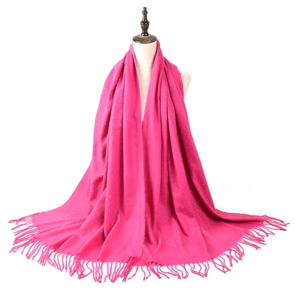 Duoif Women Scarf, Solid Color Imitation Single Color Hanging Hair Fashion Scarf Versatile and Warm Scarf for Women Scarf Shawl Hot Pink