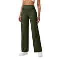 thumbnail image 1 of Duoif Women Straight Leggings Bottoms High Waist Gym Workout Leggings Casual Wide Leg Yoga Pants Womens Bottoms Green L, 1 of 5