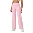 thumbnail image 1 of Duoif Women Straight Leggings Bottoms High Waist Gym Workout Leggings Casual Wide Leg Yoga Pants Womens Bottoms Pink M, 1 of 5