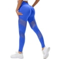 thumbnail image 1 of Duoif Women's Hollowed Out High Waisted Yoga Pants for Running and Fitness Womens Bottoms Blue M, 1 of 8