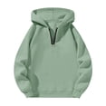 thumbnail image 1 of Duoif Women's Hoodies, Ladies' Casual Half Zip Sports Sweatshirt - Loose Fit Womens Sweatshirt Light Green XXXL, 1 of 2