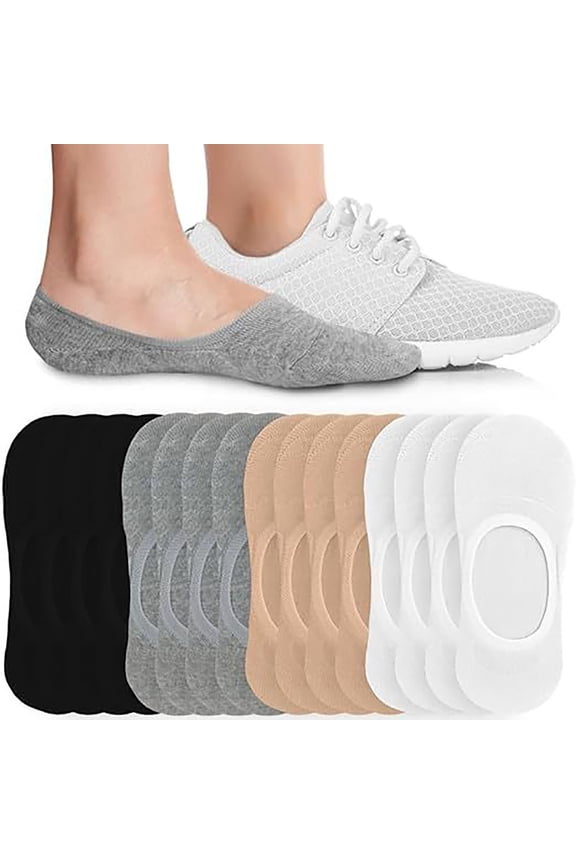 Women's Mesh Boat Socks, 1 Pair of Breathable Low-Cut Liner Socks with Silicone Heel, Cotton Blend No-Show Socks for Summer White