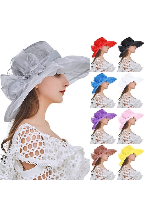 Women's Organza Cloche Bowler Hat Derby Fascinator for Tea Party Bridal Wedding Hat Bridal Cap for Wedding Pink