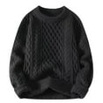 thumbnail image 1 of Duoif Women's Sweaters, Women's Trendy Cable Knit Sweater - Chunky Crewneck Winter Top Fall Sweaters for Women Black M, 1 of 5