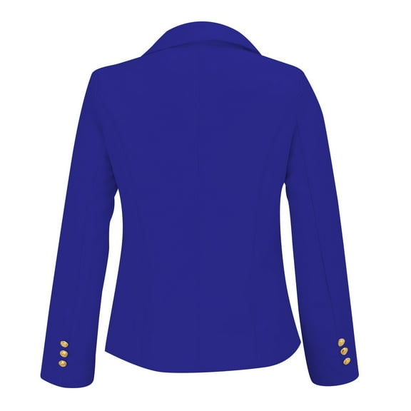 Duoif Womens Blazer Fashion Women's Autumn and Winter New Solid Color Temperament Casual Suit Short Coat Female Blazers for Women Business Casual Blue S