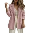 thumbnail image 1 of Duoif Womens Blazer Women's Textured Casual Top Long Sleeved Jacket Autumn and Winter Suit Striped Jacket Blazers for Women Business Casual Pink S, 1 of 5