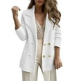 thumbnail image 1 of Duoif Womens Blazer Women's Textured Casual Top Long Sleeved Jacket Autumn and Winter Suit Striped Jacket Blazers for Women Business Casual White XXL, 1 of 5