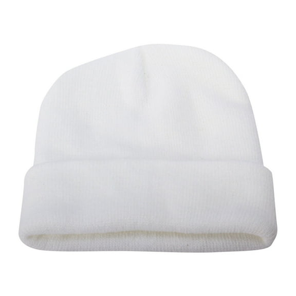 Duoif Womens Hats Unisex Knitted Hat Autumn and Winter Couple Simple Pullover Hat Beach Hats for Women White