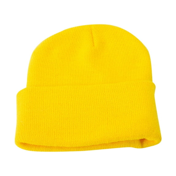 Duoif Womens Hats Unisex Knitted Hat Autumn and Winter Couple Simple Pullover Hat Beach Hats for Women Yellow