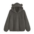 thumbnail image 1 of Duoif Womens Hoodies Pullover Women's Hooded Fleece Jacket - Plush Material with Pockets Womens Tops Grey L, 1 of 8