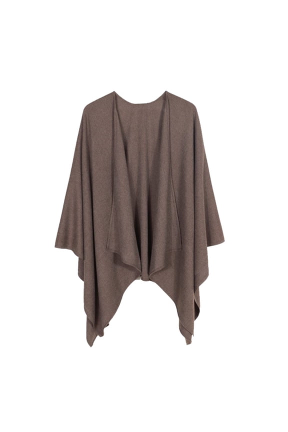 Womens Shawls, Blanket Scarf Cardigan Loose Open Front Elegant Cape Shawl Wraps for Women Brown