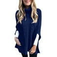 thumbnail image 1 of Duoif Womens Shawls, Latested 2025 Lady Long Sleeves Plus Size Dress High Neck Sweater Shawl Wraps for Women Blue2 M, 1 of 4