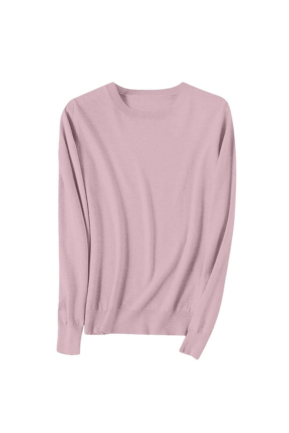 Womens Sweaters Light Sweaters Long Sleeve Crew Neck Lightweight Soft Knitted Pullover Knitted Blouse Sweaters for Women Purple M