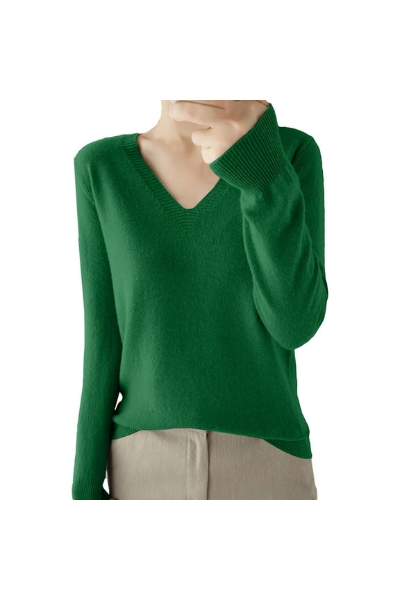 Womens Sweaters Light Sweaters for Women Long Sleeve Crew Neck Lightweight Soft Knitted Pullover Knitted Blouse Sweaters for Women Trendy Green XL