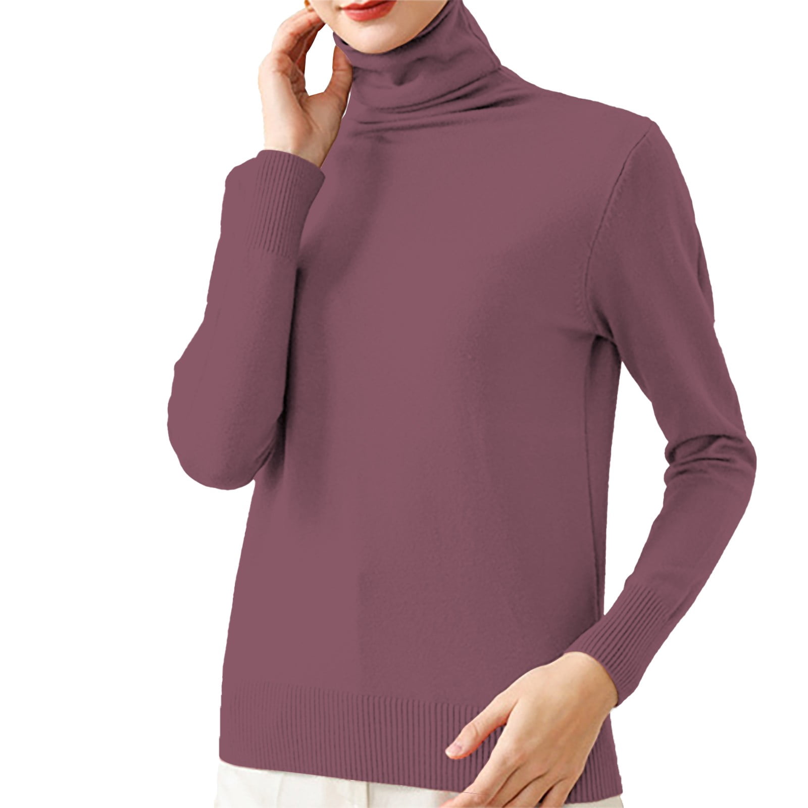 Duoif Womens Sweaters Women's New Autumn Winter Turtleneck Sweater with ...