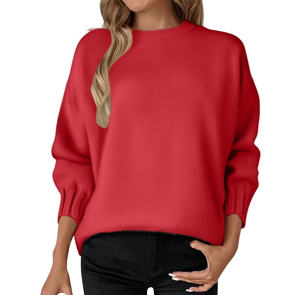 Duoif Womens Sweaters Women's Open Front Cardigan - Lightweight Soft Knit Outerwear Sweaters for Women Red S