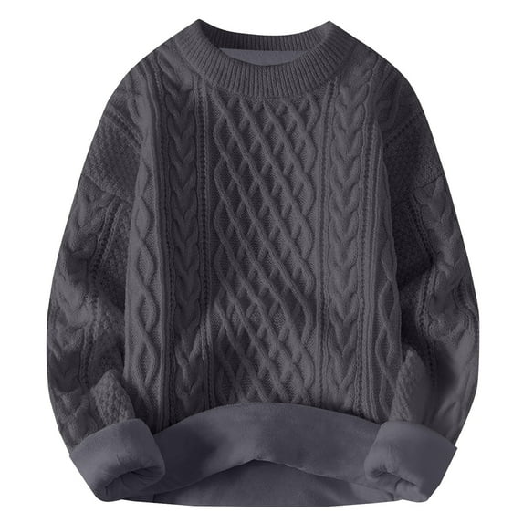 Duoif Womens Sweaters, Women's Winter Two Piece Set - Knitting Round Neck Pullovers Sweaters for Women Grey XXXL
