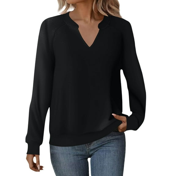 Duoif Womens Sweatshirt, Lapel Collar Oversized Sweatshirt - Women's Loose Casual Wear Sweatshirt for Women Black XXL