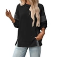 thumbnail image 1 of Duoif Womens Sweatshirt Women's Oversized Crew Neck Sweatshirt - Loose Top with Side Slit Sweatshirt for Women Black XXL, 1 of 4