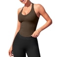 thumbnail image 1 of Duoif Womens Tank Tops Ribbed Racerback Workout Tank, Built-In Bra Athletic Top Womens Shirts Khaki S, 1 of 6