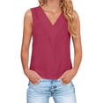 thumbnail image 1 of Duoif Womens Tank Tops V-Neck Business Tank, Cotton Linen Camisole Blouse Going Out Tops for Women Red S, 1 of 7