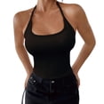 thumbnail image 1 of Duoif Womens Tops Women'S Solid Color with Chest Bra One Tank Top Black L, 1 of 6