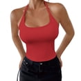 thumbnail image 1 of Duoif Womens Tops Women'S Solid Color with Chest Bra One Tank Top Red S, 1 of 6