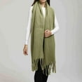 thumbnail image 1 of Duoif Womens Winter Scarves, Popular Thickened Warm Scarf with Tassel Shawl for Women Scarf for Women Army Green, 1 of 3