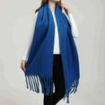 thumbnail image 1 of Duoif Womens Winter Scarves, Popular Thickened Warm Scarf with Tassel Shawl for Women Scarf for Women Blue, 1 of 3