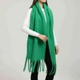 thumbnail image 1 of Duoif Womens Winter Scarves, Popular Thickened Warm Scarf with Tassel Shawl for Women Scarf for Women Green, 1 of 3
