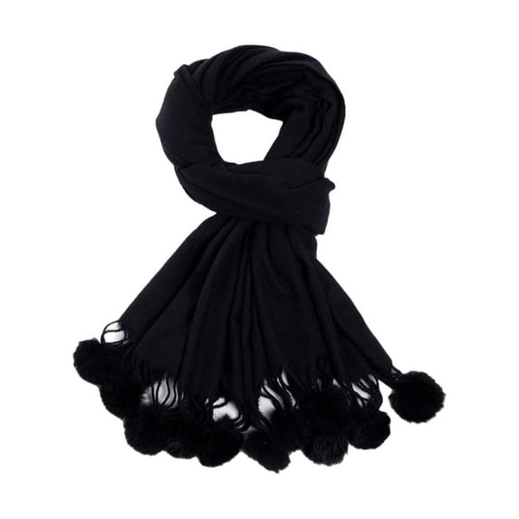 Duoif Womens Winter Scarves, Solid Color Imitation Single Color Hanging Fashion Scarf Versatile and Warm Scarf for Women Black