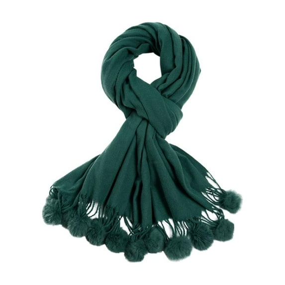Duoif Womens Winter Scarves, Solid Color Imitation Single Color Hanging Fashion Scarf Versatile and Warm Scarf for Women Green