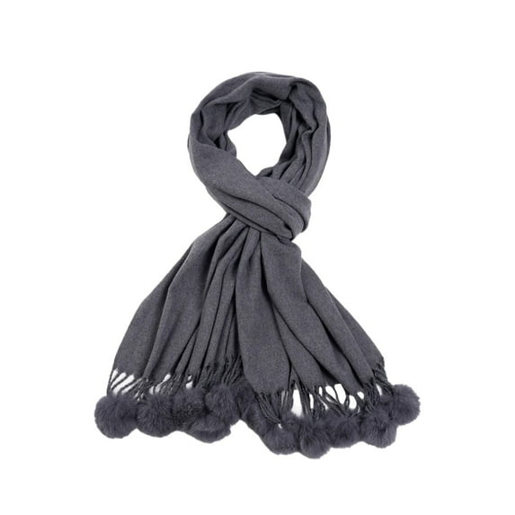 Duoif Womens Winter Scarves, Solid Color Imitation Single Color Hanging Fashion Scarf Versatile and Warm Scarf for Women Grey