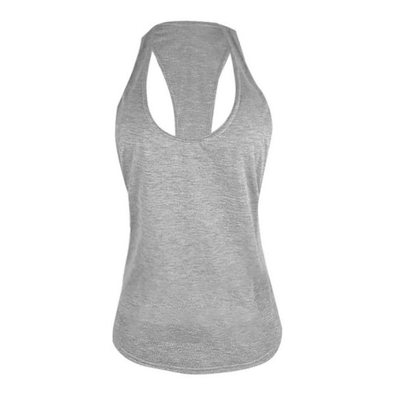 Duoif Workout Tank Tops Woman A Solid Color Outdoor Sports and Yoga Vest with A Hollowed Out Back and Strappy Straps Womens Shirts Activewear Grey M