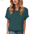 thumbnail image 1 of Duojiaj A Fashionable And Casual Round Neck Solid Color Short Sleeved T Shirt For Ladies Women's T-Shirts, 1 of 3