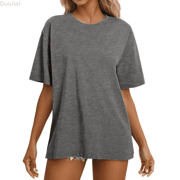 Duojiaj Casual Women's T Shirts Short Sleeve Round Neck Basic Top For Everyday Wear Perfect For Spring And Summer Women's T-Shirts