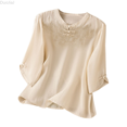 thumbnail image 1 of Duojiaj Stylish Women's T Shirts With Elegant Embroidery For Everyday Wear Classic Round Neck Design For All Seasons Womens Summer Clothes, 1 of 3