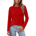 thumbnail image 1 of Duojiaj T Shirt Soft Loose Fit Round Neck Thermal Base Layer Top For Winter Comfortable Casual Wear Womens T Shirts, 1 of 3