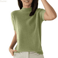 thumbnail image 1 of Duojiaj Women's Neck Shirts, Short Sleeve Turtleneck Tops Casual Comfy T Shirts Stretch Fitting Trendy Tee Blouse, 1 of 5