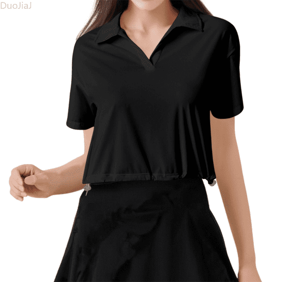 Duojiaj Women's Short Sleeve Protective Ice Jacket Adjustable Lightweight And Perfect For Summer Fitness Women's T-Shirts