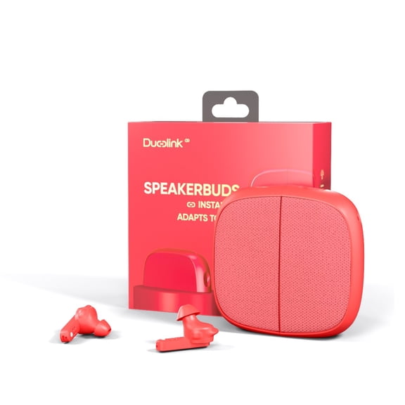 Duolink Go Water-Resistant Bluetooth In-Ear Earbuds with Accessories Included, Navy Blue & Red