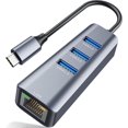 thumbnail image 1 of Duomigo USB-C Ethernet Adapter, 4-in-1 Gigabit RJ45 Network Hub with USB-C Thunderbolt 3 for MacBook Pro/Air, iPad Pro, and More, 1 of 7