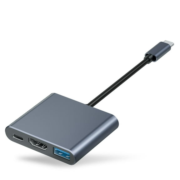 Duomigo USB C Hub To HDTV Adapter, USB Hub 4K Video and Audio Converter. USB Hub with PD 100W Fast Charging and USB 3.0 Port 10Gbps