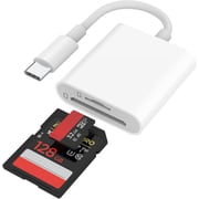Duomigo USB-C SD & microSD Card Reader, Dual Slot Memory Card Adapter for MacBook, iPad, iPhone 15/16 & Other USB-C Devices, Plug and Play