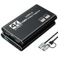 thumbnail image 1 of Duomigo Video Capture Card 4K HDTV Loop-Out, 1080P 60FPS/2K 30FPS Game Capture Device for Streaming, Compatible with PS5/Switch/Camera/PC/OBS (Black), 1 of 8