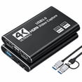 thumbnail image 1 of Duomigo Video Capture Card 4K HDTV Loop-Out, 1080P 60FPS/2K 30FPS Game Capture Device for Streaming, Compatible with PS5/Switch/Camera/PC/OBS (Black), 1 of 8